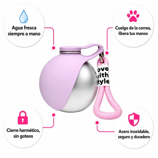 Portable Pet Water Bottle – Travel Bowl | Mes