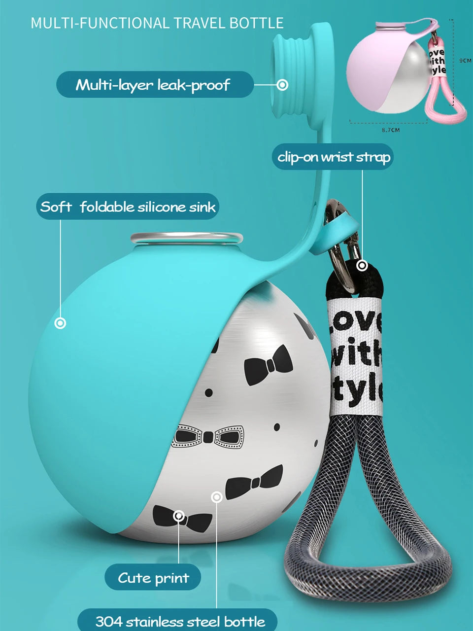 Portable Pet Water Bottle – Travel Bowl | Mes