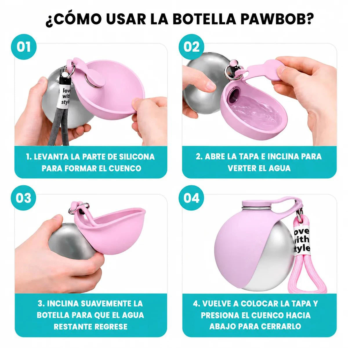 Portable Pet Water Bottle – Travel Bowl | Mes