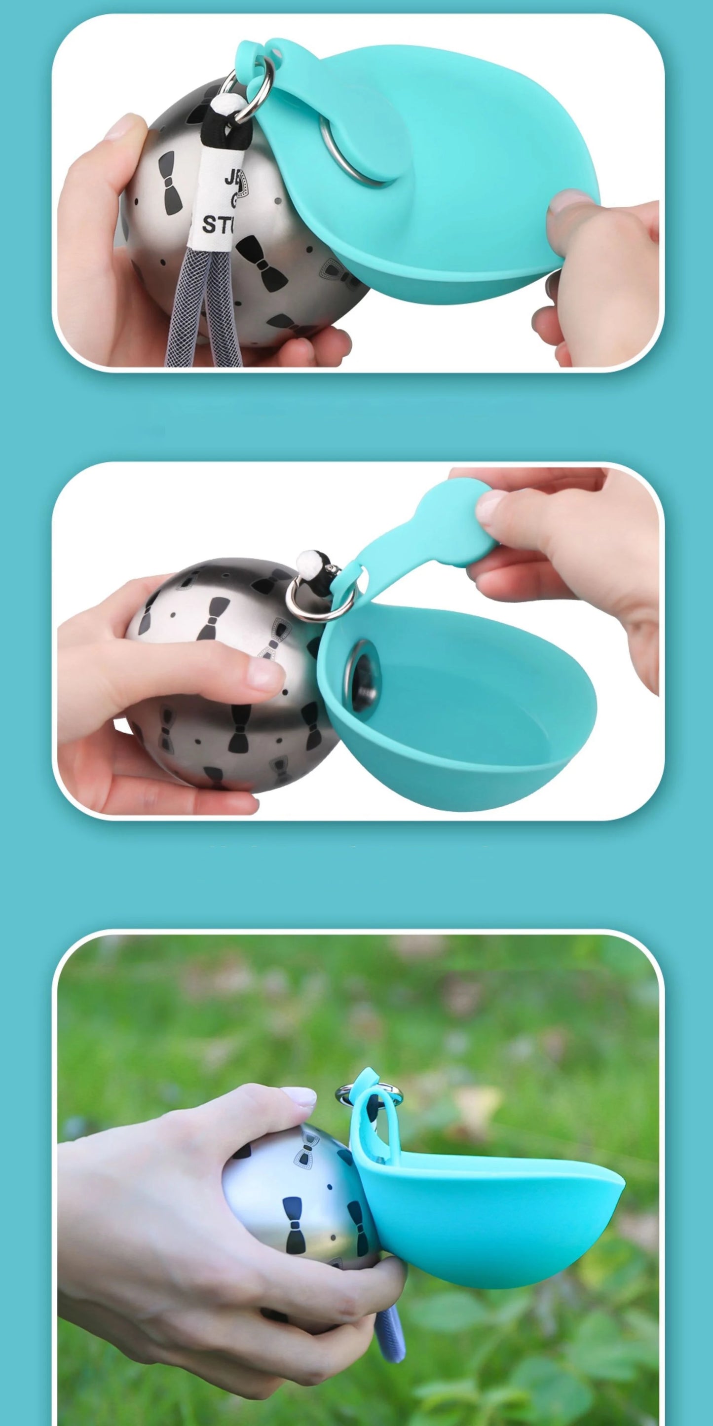 Portable Pet Water Bottle – Travel Bowl | Mes