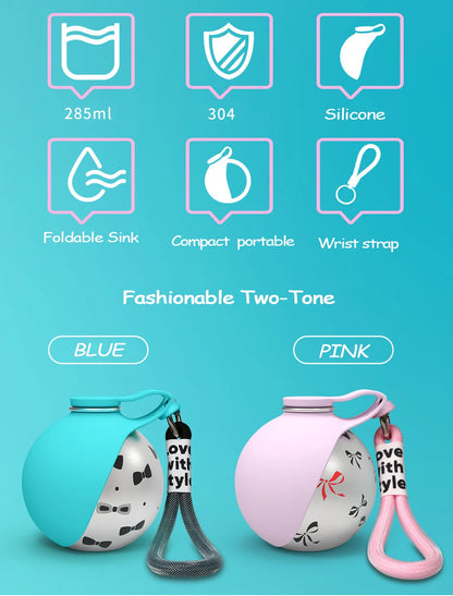Portable Pet Water Bottle – Travel Bowl | Mes