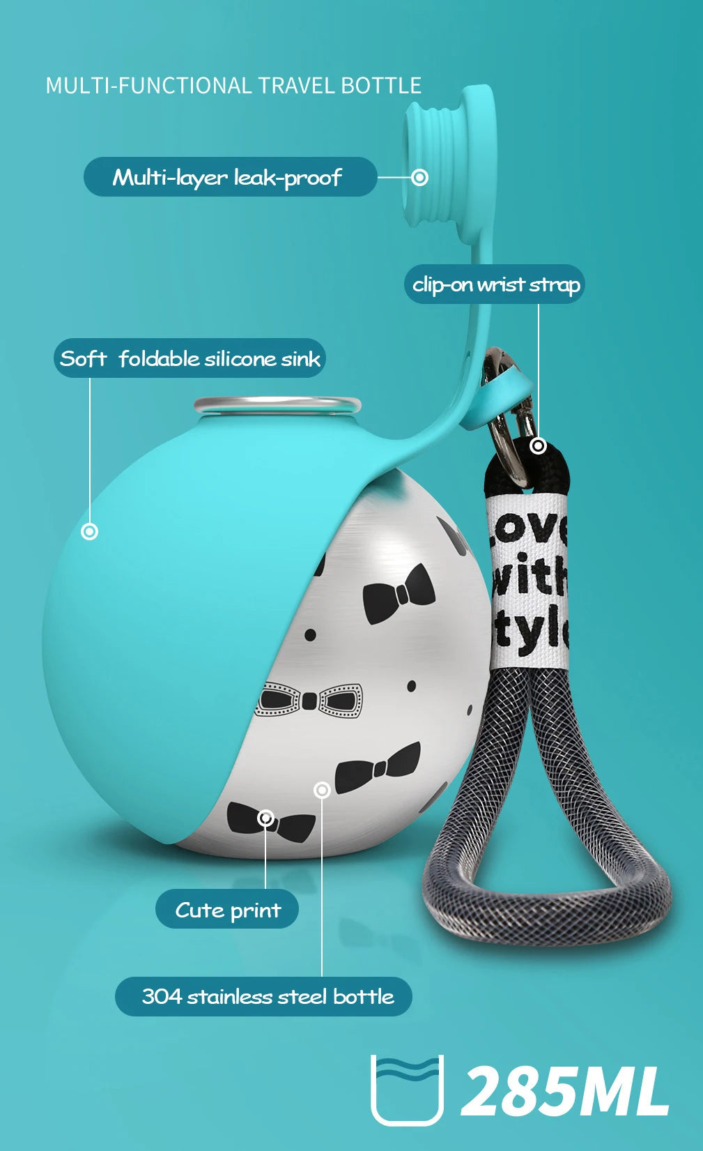 Portable Pet Water Bottle – Travel Bowl | Mes