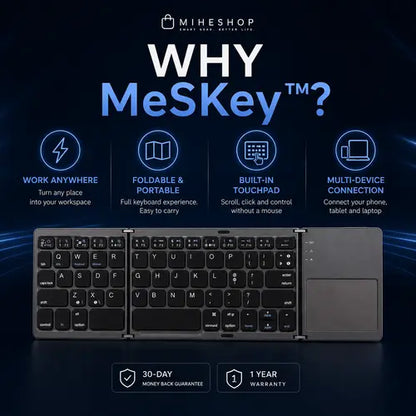 MeSKey™ Foldable Bluetooth Keyboard